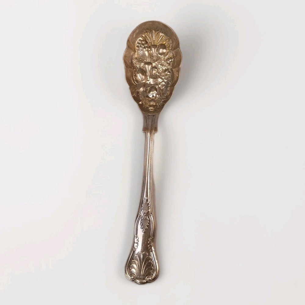 Fruit Serving Spoon Sheffield EPNS A1 Event Party Punch Kings Pattern 9"